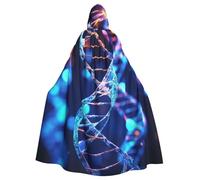 BYPPJGH Mantello con cappuccio per adulti DNA Helix genetico a lunghezza intera mantello mantello Halloween Natale Cosplay Costume per uomini e donne
