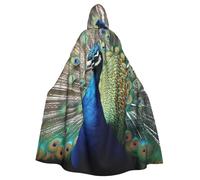 BYPPJGH Mantello con cappuccio per adulti, il pavone a lunghezza intera, mantello per Halloween, Natale, cosplay, costume per uomini e donne