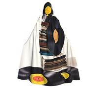 BYPPJGH Mantello con cappuccio per adulti in vinile e nastri a lunghezza intera, mantello per Halloween, Natale, cosplay, costume per uomini e donne