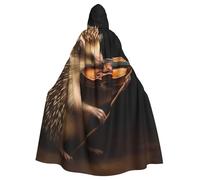 BYPPJGH Mantello con cappuccio per adulti, per Halloween, animale, riccio, musica, violino a figura intera, mantello per Halloween, Natale, cosplay, costume per uomini e donne