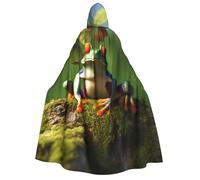 BYPPJGH Mantello con cappuccio per adulti rana della pace mantello lunghezza intera mantello mantello Halloween Natale Cosplay Costume per uomini e donne