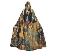 BYPPJGH Mantello con cappuccio per adulti, serie tribù dell'antico Egitto, mantello a lunghezza intera, mantello per Halloween, Natale, cosplay, costume per uomini e donne