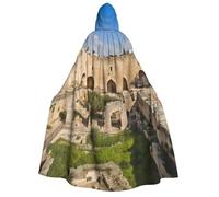 BYPPJGH Mantello con cappuccio per Halloween per adulti Israele alla Torre di David, mantello a lunghezza intera, mantello per Halloween, Natale, cosplay, costume per uomini e donne