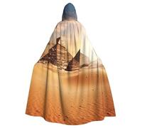 BYPPJGH Mantello con cappuccio per Halloween, piramide egiziana nel deserto, mantello a lunghezza intera, mantello per Halloween, Natale, cosplay, costume per uomini e donne