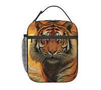 BYPPJGH Rising Sun Tiger Borsa per il pranzo isolata riutilizzabile Scatola per il pranzo di grande capacità a prova di perdite Borsa termica per il pranzo borse per i pasti per donne uomini lavoro