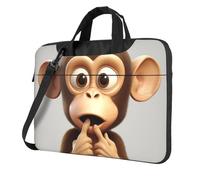 BYPPJGH The Silent Monkey Borsa a tracolla per computer portatile per uomo donna borsa a tracolla borsa a tracolla borsa a tracolla borsa impermeabile per laptop, Nero , 14 inch