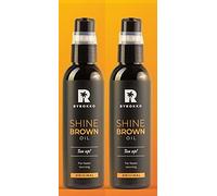 Byrokko Shine Brown - Olio abbronzante, altissima qualità, acceleratore di abbronzatura, XXL, 150 ml, per esposizione al sole o nel lettino abbronzante, 100% oli naturali, confezione da 2 pezzi