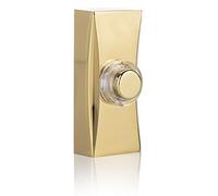 Byron - Pulsante del campanello con cavo montato su superficie illuminata, colore: Argento/Ottone