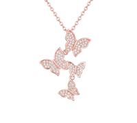 bySantana Collana Argento 925 Ciondolo Farfalla Oro Rosa Donna Stile Boho