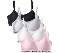 Bysion Reggiseni Sportivi in Cotone per Ragazze Sportivo Intimo da Allenamento Senza Cuciture con Fisso Torace Imbottito e Regolabili Spallacci per 10-18 Anni