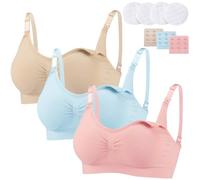 Bysion Reggiseno Allattamento Donna Reggiseno Senza Ferretto e Senza Cuciture per Gravidanza e Allattamento Comodo con Estensioni Extra del per Il Sonno Notturno