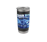 Byte di squalo da byte per costruire codifica informatica Tech Bicchiere termico in acciaio inox doppia parete