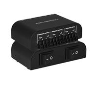 Bytecc 2/4 Way Speaker Switch, Audio Amplifier Speaker, 1 Input 2/4 Output Pair Stereo Speaker Selector, Non-Slip Box with Terminal Morsetti - Black (61049-2 Ways with Control Cinch)