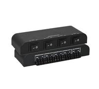 Bytecc 2/4 Way Speaker Switch, Audio Amplifier Speaker, 1 Input 2/4 Output Pair Stereo Speaker Selector, Non-Slip Box with Terminal Morsetti - Black (61051-4 Ways with Control Cinch)