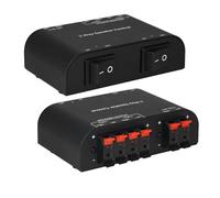 Bytecc 2/4 Way Speaker Switch, Audio Amplifier Speaker, 1 Input 2/4 Output Pair Stereo Speaker Selector, Non-Slip Box with Terminal Morsetti - Black (61048-2 Ways with Control Slip)