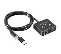 Bytecc Adattatore Gigabit Ethernet 1 in 2 out (una RJ45 e una uscita di tipo C), sdoppiatore Internet ad alta velocità 1000Mbps (2 dispositivi contemporaneamente di rete), splitter LAN nero (RJ-SP102K
