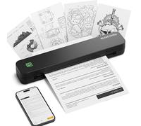 ByteCintia C80 Stampante Portatile A4,Stampante Termica Portatile compatibile con formato A4, stampante senza inchiostro compatibile con Android e iOS e laptop per ufficio, auto e casa (Nero)