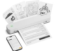 ByteCintia Stampante Portatile A4 C80, Bluetooth Senza Inchiostro, Bianco | Formati Compatibili A4 A5 B5 & Letter, USB & App per iOS Android PC Mac Laptop, Per Ufficio Viaggio Auto Scuola