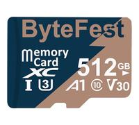 ByteFest 512GB Scheda di Memoria Mic ro SD con Adattatore, UHS-I U3 C10 A1 V30 Video UHD TF Card per Telecamere d'azione Drone Console di gioco Dashcam