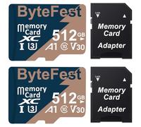 ByteFest Scheda di memoria microSDXC da 512 GB con adattatore SD, UHS-I U3 microSD veloce, V30 video UHD C10 A1 TF Card per fotocamera sorveglianza drone gaming console