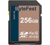 ByteFest Scheda SD 256GB SDXC UHS-I Memory Card - Classe 10, U3, V30, 4K UHD, Full HD Video, Scheda di Memoria