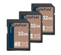 ByteFest Scheda SD 32GB SDHC UHS-I Memory Card (3 Pack) - Classe 10, U3, V30, Schede SD Full HD Video
