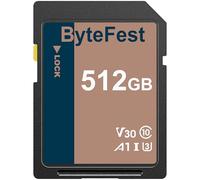 ByteFest Scheda SD 512GB UHS-I Memory Card - Classe 10, U3, V30, 4K UHD, Schede SD Full HD Video