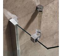 ByteRunning Barra di Supporto per Schermo Doccia,Barra stabilizzatrice per Box Doccia,Barra di Supporto Fissa per Pannello Doccia da Parete a Vetro,Acciaio Inox,per docce,Cabina Doccia,Vetro Doccia