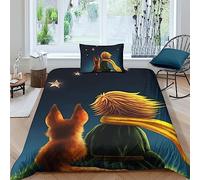 BYTUGI Copripiumino 3D Con Il Piccolo Principe Con Federe, Set Di Biancheria Da Letto anime Argomenti Per Di Con Chiusura A Cerniera, Copripiumino Morbido in Microfibra Single（135x200cm）