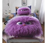 BYTUGI Cute Fluffy-ball Copripiumino Singolo Biancheria Da Letto Duvet Cover 3D Purple Copripiumino Microfibra Set Per Adulti 2 Pezzi Con Federa Con Cerniera Facile Da Curare