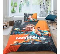 BYTUGI Set Di Biancheria Da Letto in Microfibra Con Stampa 3D Corse di F1, Copripiumino E Federa Con Chiusura A Cerniera, Morbido Copripiumino Per Uomo, Donna E Bambini Single（135x200cm）