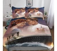 BYTUGI Titanic Copripiumino Con Federe, Titanic Biancheria Da Letto, Morbido Comfort Adatto Alle Bambini E Adulti Facile Da Pulire Double（200x200cm）
