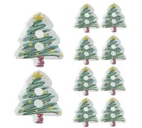 Byuexhp Bottoni di Natale per lavori di bricolage | 10 pezzi pendenti a forma di albero | Bottoni di Natale in acrilico 2D per vestiti - per autunno e donna, abbigliamento per le vacanze per bambini