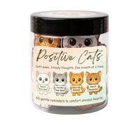 Byuexhp Carte Delle Affermazioni - 60 Pezzi di Carte con Gattini,Barattolo Con Gatto Positivo | Per Donne E Colleghi, Decorazione Scrivania, Mindfulness E Cura Della Salute Mentale