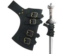 Byuexhp Cintura Per Spada | Pelle PU Regolabile Medioevo Rinascimento - Accessorio Cintura Per Cosplay Uomini Fantasy Guaine,Costume Storico Adulti Fantasy Cosplay