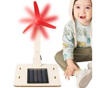Byuexhp Mini mulino a a energia solare - Modello di mulino a solare fai da te - Strumento di insegnamento della scienza facile da montare come decorazione per casa e ufficio