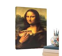 Byuexhp Mona Lisa Immagine | Divertenti decorazioni per la casa, Mona Lisa Bagno Arte - Per Hotel Giardino Interno Giorno del Ringraziamento Festa Casa Camera Dormitorio Appartamento Vacanze