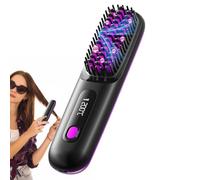 Byuexhp Raddrizzatore per capelli portatile - lisciante per capelli senza fili, pettine in ceramica con display a LED a 3 regolazioni di temperatura, per uso asciutto e bagnato, per soggiorno, casa
