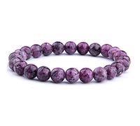 BYUK Bracciale Donna,Vintage 7 Chakra Giada Viola Naturale Rotondo Gemma Perline Bracciale Elastico Bilanciamento Lucky Fashion Braccialetto Gioielli Regalo Unisex