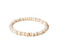 BYUK Donna Pietre Bracciale,Signore Vintage Abbronzatura Naturale Rotonda Madreperla Fetta Braccialetto Elastico Fatto A Mano Braccialetto Di Moda Delicato Regalo Di Gioielli Per Coppie