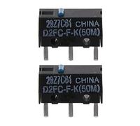 BYUTFA 2 pezzi/10 pezzi originali per mouse micro D2FC-F-K (clic da 50 m) 0,74 N, set di microswitch blu a 3 pin