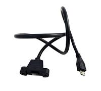 BYUTFA 30/50cm Micro USB USB 2.0 Connettore Maschio a Femmina Cavo di prolunga con Foro per Montaggio a Pannello a Vite Portatile 480Mbps