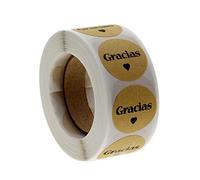 BYUTFA 500 Pezzi Adesivi di Ringraziamento Spagnoli Autoadesivi Kraft Gracias Etichetta Adesiva Adesivi per Scatole di Imballaggio per Piccole Imprese