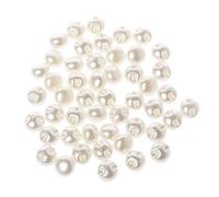 BYUTFA Bottoni di Perle da Cucire 50 Pezzi Rotondi 10mm 11mm Forniture di Accessori per Vestiti per Abito da Sposa Fornitura di Gioielli di Costume