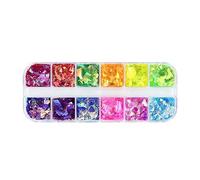 BYUTFA Glitter per Unghie olografiche 3D Paillettes per Unghie olografiche Frammenti Irregolari di Grandi Dimensioni Fiocchi di Glitter Forniture per Le Donne