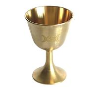 BYUTFA Ornamenti Rituale Coppa Altare Calice Placcatura in Oro Ottone Cerimonia Luna Divinazione