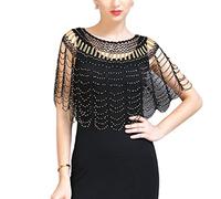 BYUTFA Scialle Donna Anni '20 Rilievo Perline Abiti Sera