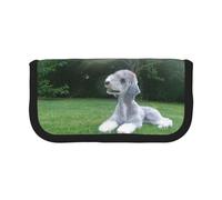 BYwenhopnbs Astuccio portapenne di grande capacità, organizer per penne, astuccio in tela per ragazze, con motivo Bedlington Terrier, cani divertenti e pelosi.