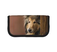 BYwenhopnbs Astuccio portapenne grande e capiente, astuccio portapenne in tela per ragazze, con motivo: Rough Collie, Lassie, cani, grandi e soffici.