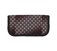 BYwenhopnbs Astuccio portapenne in tela con astuccio portapenne in stile Art Déco, con conchiglie dorate, blu navy e blu navy, grande capacità, per ragazze